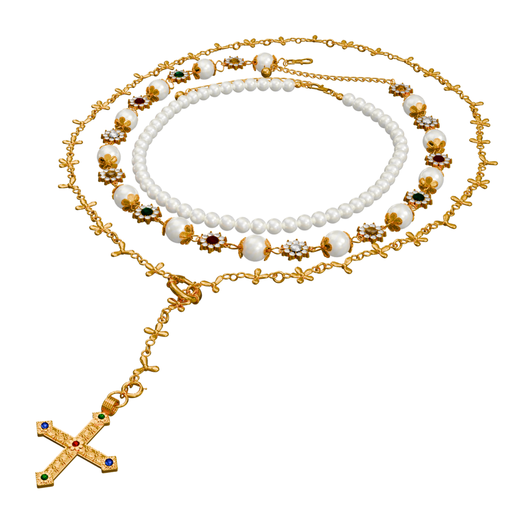 SAINT ROSARY GN/X NECKLACE SET