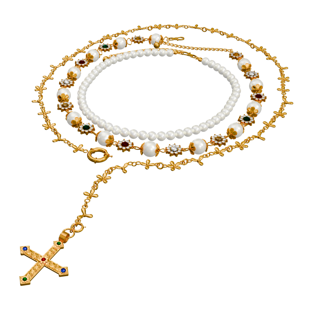 SAINT ROSARY GN/X NECKLACE SET