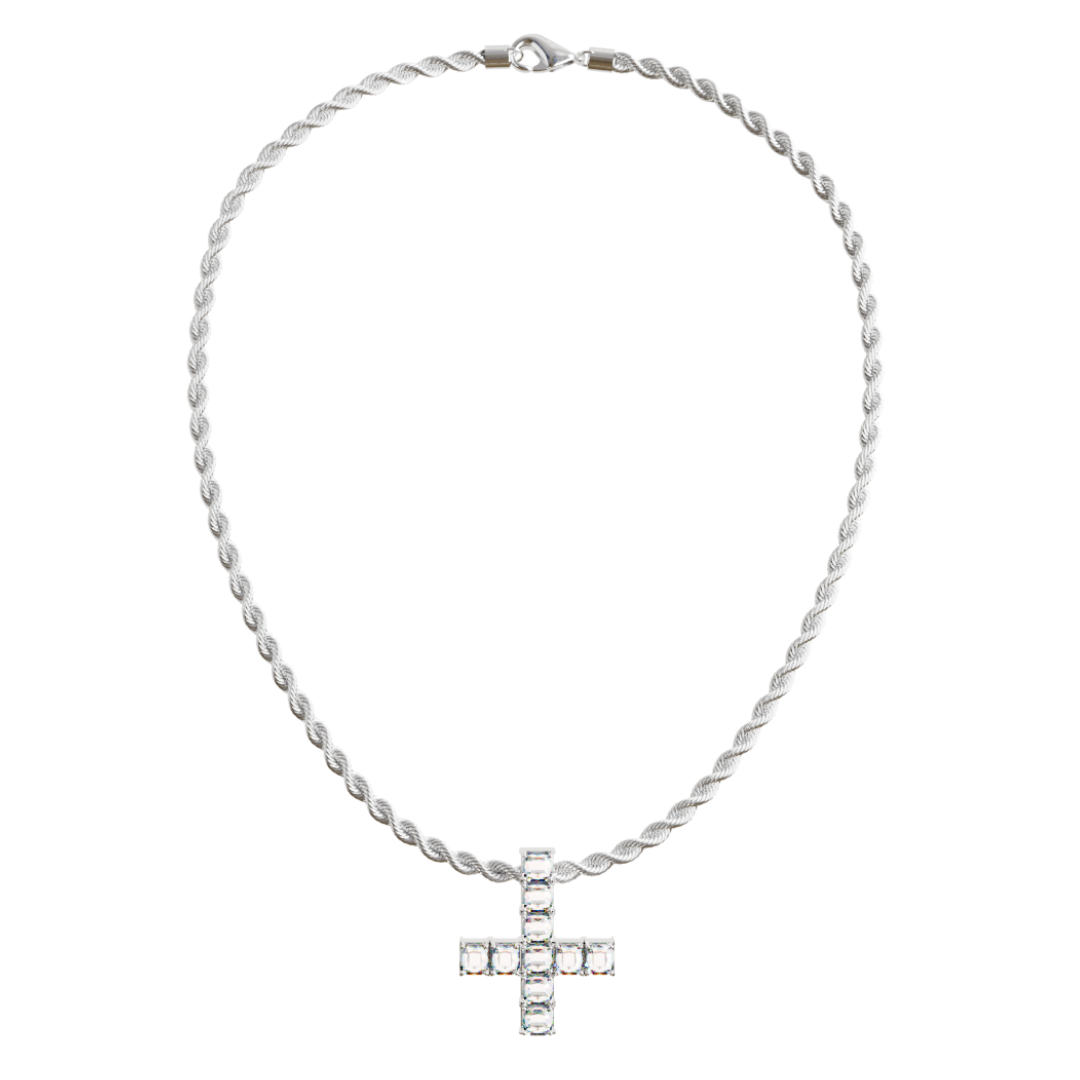 OPIUM ICED SAINT PETER CROSS CHAIN & PENDANT