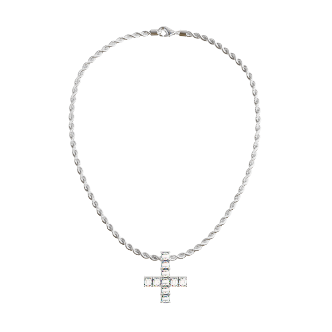 OPIUM ICED SAINT PETER CROSS CHAIN & PENDANT