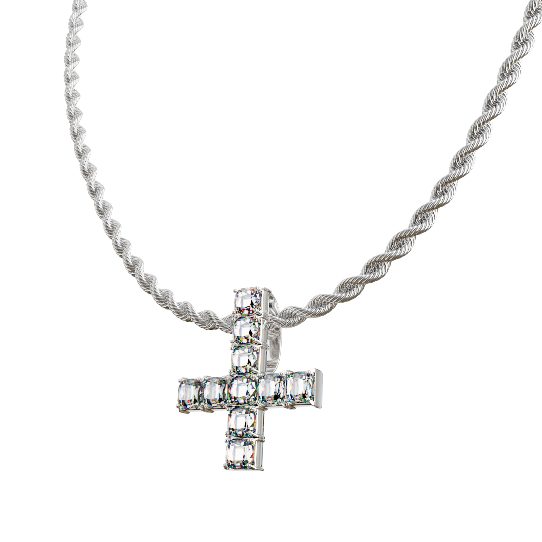 OPIUM ICED SAINT PETER CROSS CHAIN & PENDANT