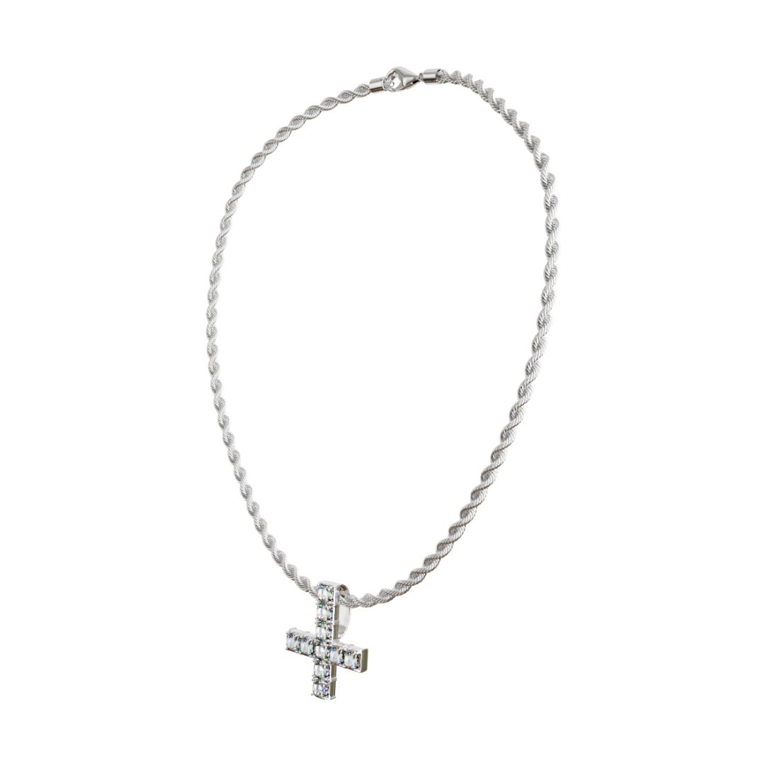 OPIUM ICED SAINT PETER CROSS CHAIN & PENDANT