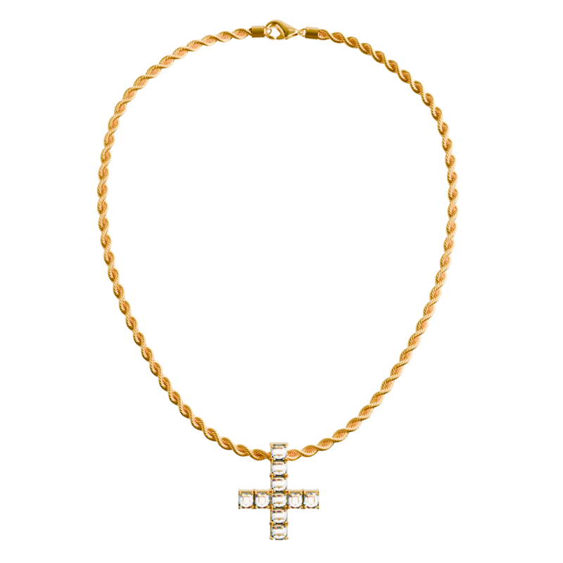 OPIUM ICED SAINT PETER CROSS CHAIN & PENDANT