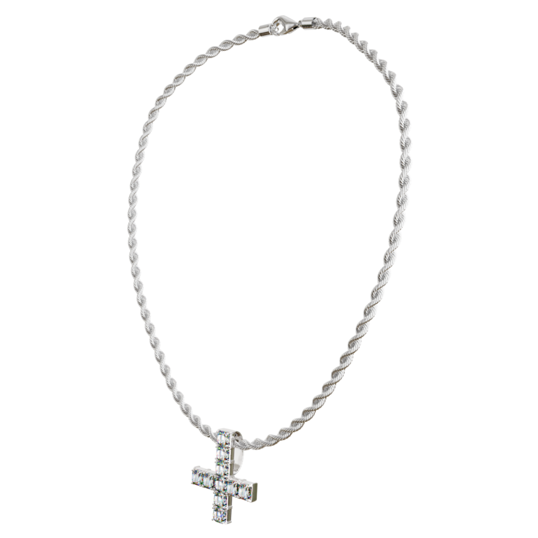 OPIUM ICED SAINT PETER CROSS CHAIN & PENDANT