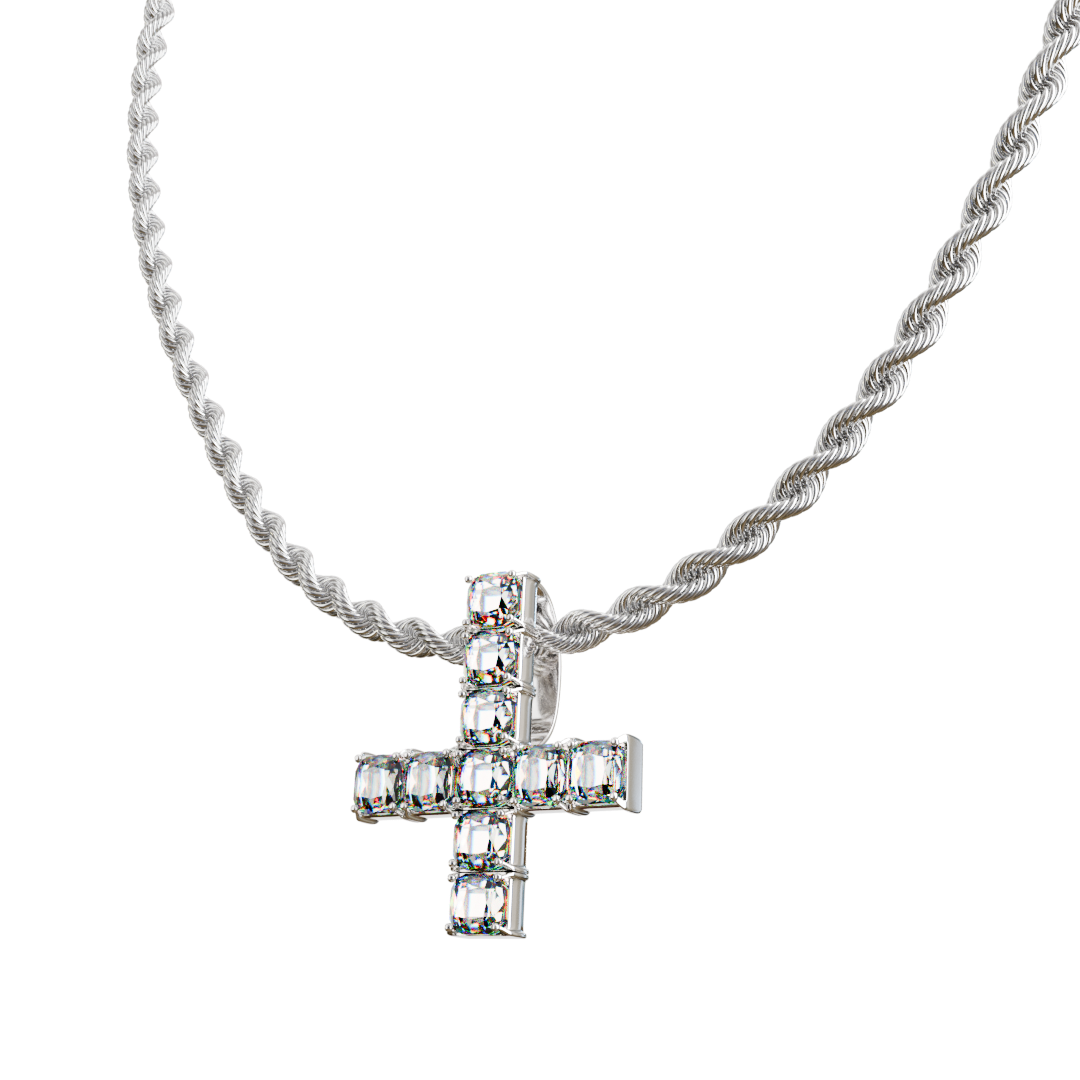 OPIUM ICED SAINT PETER CROSS CHAIN & PENDANT