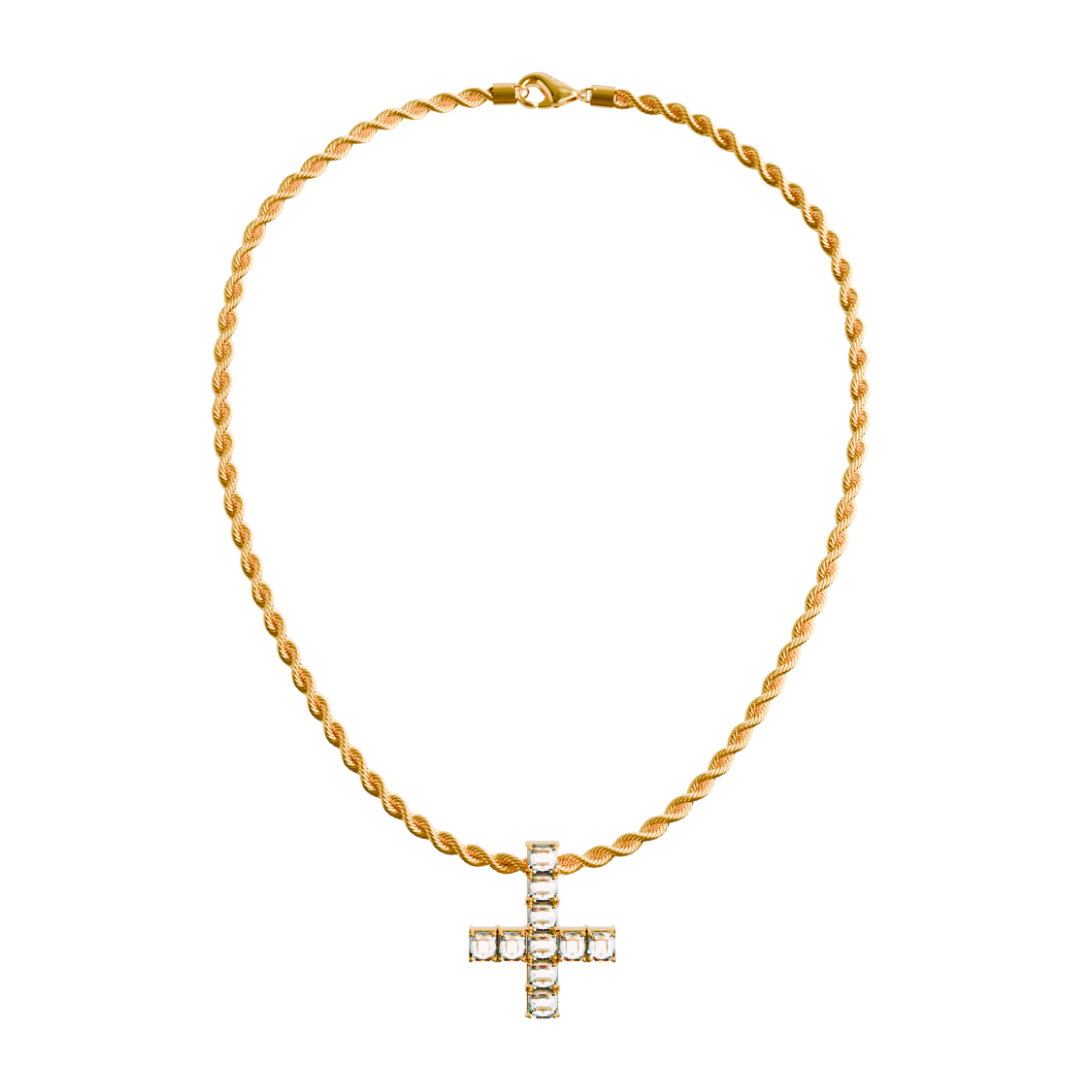 OPIUM ICED SAINT PETER CROSS CHAIN & PENDANT