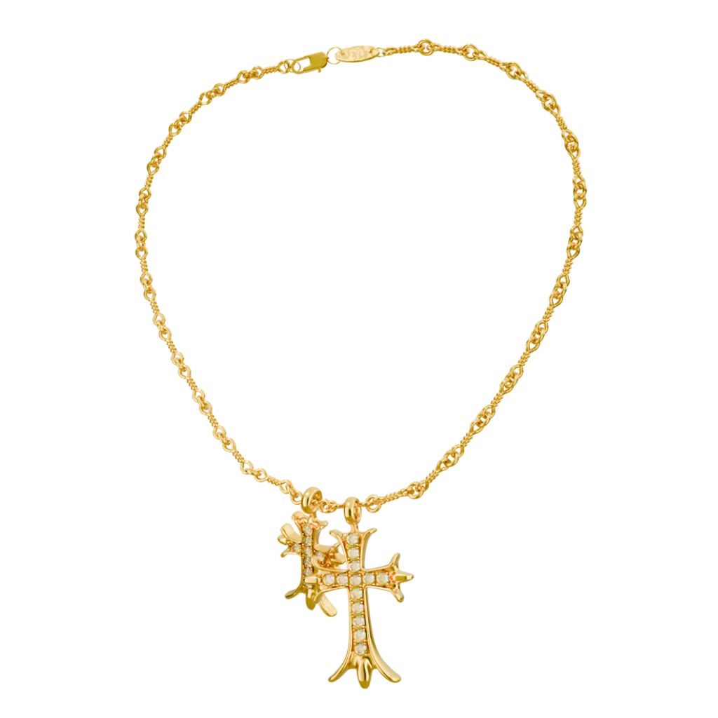 DUAL CROSS GD/X NECKLACE