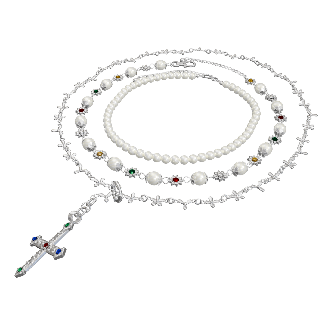 SAINT ROSARY SN/X NECKLACE SET